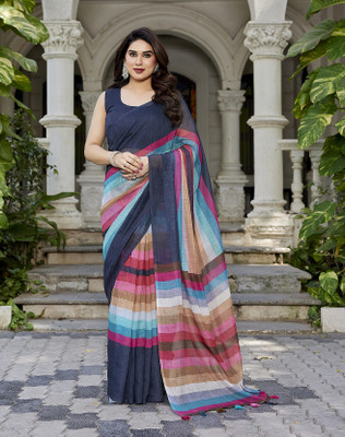 YASHIKA Digital Print Bollywood Chanderi Saree(Blue)