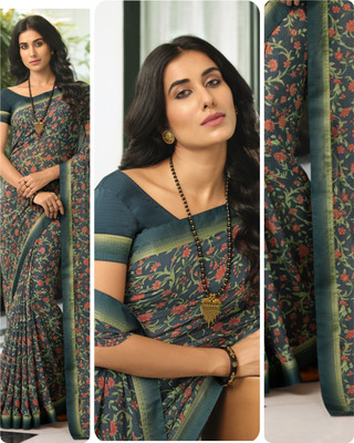 V And V Shop Printed Daily Wear Georgette Saree(Multicolor)