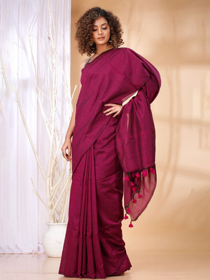 Moda Rapido Self Design Handloom Khadi Saree(Magenta)