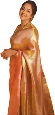 Ryca Woven Bollywood Art Silk, Tissue Saree(Gold)