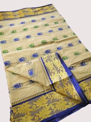 Maasaree Self Design Jamdani Pure Cotton Saree(Multicolor)