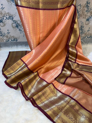 Haniya creation Woven Banarasi Art Silk Saree(Pink)