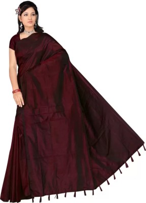 SareeGlow Woven Mekhela Chador Pure Silk Saree(Brown)