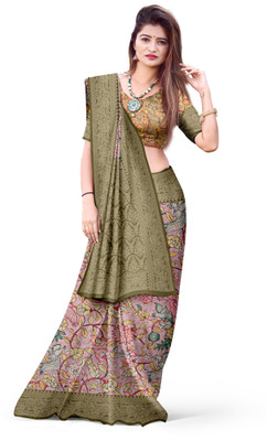 jeravi Digital Print Kalamkari Tussar Silk Saree(Multicolor)