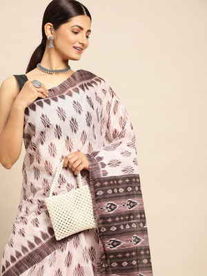 SHANVIKA Printed Daily Wear Pure Cotton Saree(Pink)