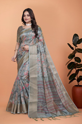 Hasti Graphic Print Assam Silk Silk Blend Saree(Multicolor)