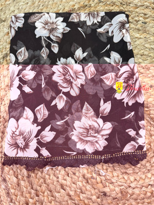 bhavika silk mills Floral Print Daily Wear Georgette Saree(Brown)