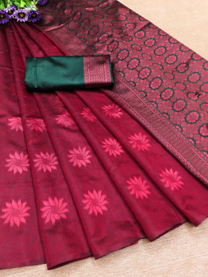 MUNDIYASWAMI TEXTILE Self Design, Woven Banarasi Jacquard Saree(Purple)