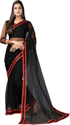 MDD Embroidered Bollywood Net Saree(Multicolor)