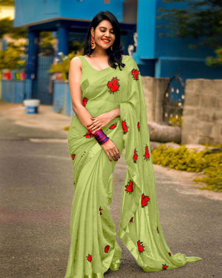 Fasharo Embroidered Bollywood Georgette Saree(Multicolor)