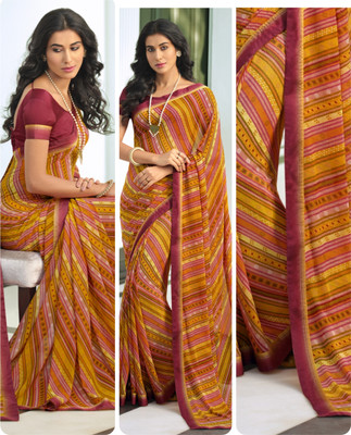 V And V Shop Printed Bollywood Georgette Saree(Multicolor)