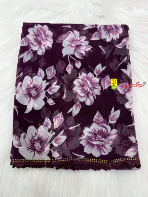 bhavika silk mills Floral Print Daily Wear Georgette Saree(Purple)