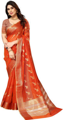 Moda Rapido Printed Kota Doria Cotton Silk, Jacquard Saree(Multicolor)