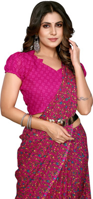 Priyashi Printed Daily Wear Georgette Saree(Pink)