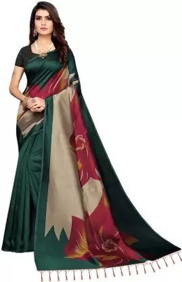 Suali Printed Bollywood Art Silk Saree(Green)