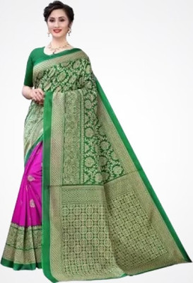 HouseOfCommon Printed Mysore Pure Silk Saree(Pink)