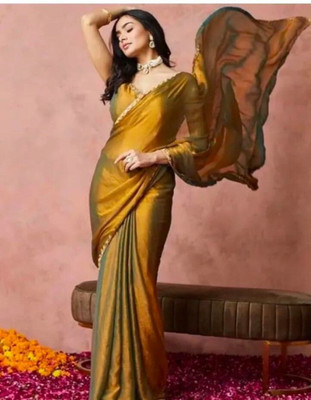 LakshmiCreation Solid/Plain Daily Wear Jimmy choo Saree(Gold)