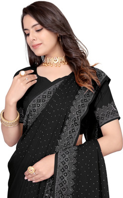 Looootnest Dyed Bollywood Georgette Saree(Black)