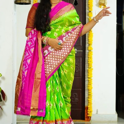 Suali Printed Bandhani Crepe Saree(Pink)