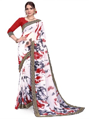 fashion Day Embroidered Bollywood Georgette Saree(Red)