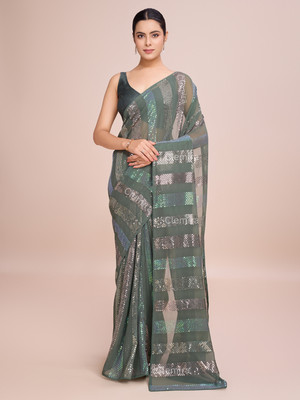 Divastri Self Design Bollywood Georgette Saree(Light Green)