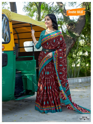 JASU CREATION Printed Handloom Pure Cotton Saree(Multicolor)