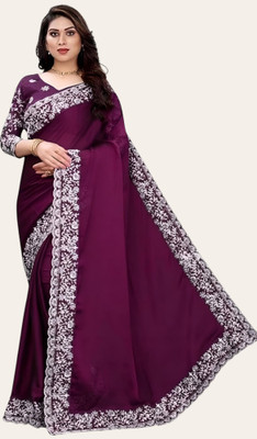 Labheshwari Embroidered Bollywood Georgette Saree(Purple)