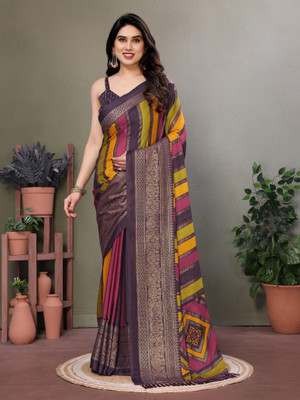 Divastri Printed Patola Silk Blend Saree(Multicolor)