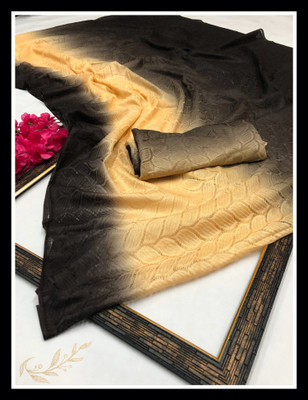 SNH EXPORT Self Design, Solid/Plain Maheshwari Net, Brasso Saree(Beige)