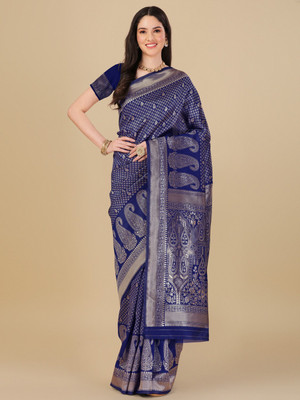 Divastri Embellished Bollywood Art Silk Saree(Dark Blue)