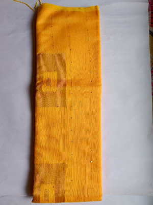 SHREE GANESH COLLECTION Solid/Plain, Self Design Daily Wear Cotton Silk Saree(Yellow)