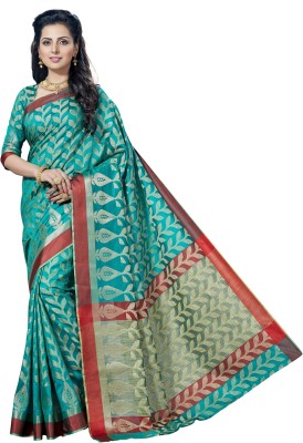 M.S.RETAIL Woven Kanjivaram Silk Blend Saree(Light Green)