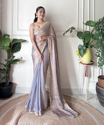 Sareemall Embellished Bollywood Tissue Saree(Silver)