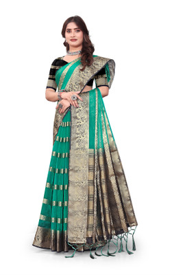 Aarunika MNT Woven Bollywood Organza Saree(Light Green)