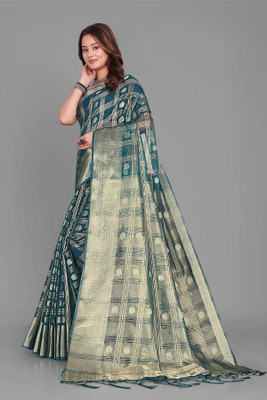 Aarunika SBT Solid/Plain Bollywood Organza Saree(Purple)