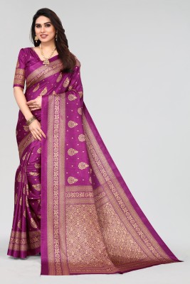 Winza Designer Printed, Self Design Daily Wear Cotton Silk Saree(Magenta)