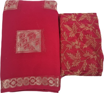 SainiVastra Woven Handloom Georgette Saree(Magenta)