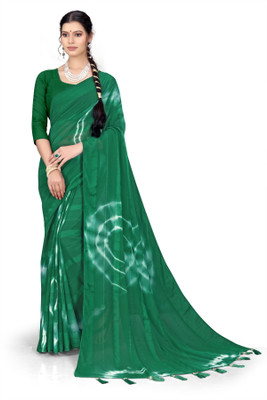 Pemal Designer Printed Bollywood Georgette Saree(Green)
