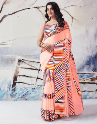 Sitanjali Printed Bollywood Georgette Saree(Multicolor)