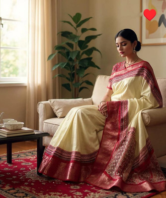 Classy Foriever Woven Bollywood Silk Blend Saree(Maroon)