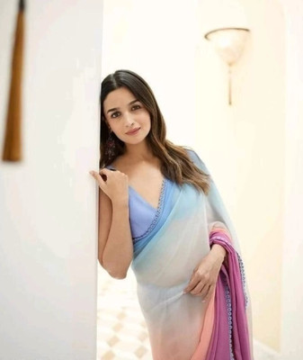 Nimi Fashion Printed Bollywood Georgette Saree(Multicolor)