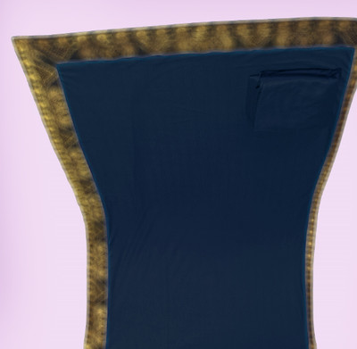 HouseOfCommon Solid/Plain Banarasi Chiffon Saree(Dark Blue)