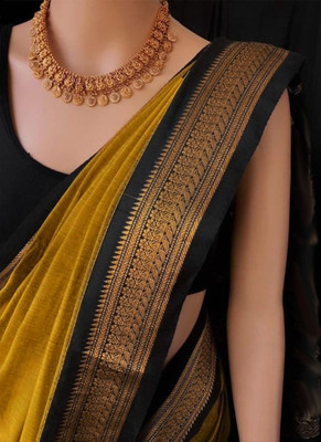 PRIHAL ART Woven Kanjivaram Cotton Silk Saree(Multicolor)