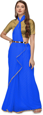 JiproStore Printed Bollywood Chiffon Saree(Blue)