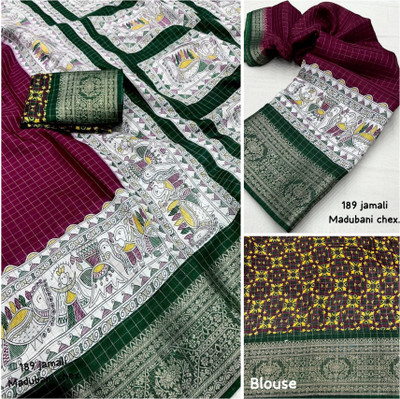 SSHAGUN LIFESTYLE Printed Hand Batik Cotton Silk Saree(Black)