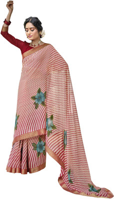 Pbs Prints Printed Leheria Georgette Saree(Maroon)