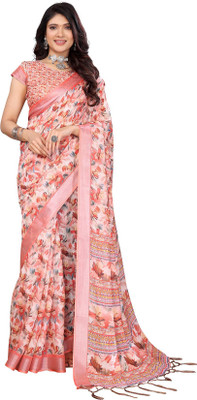 Priyashi Printed Mysore Cotton Silk Saree(Pink)