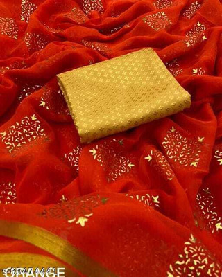 V And V Shop Printed Daily Wear Chiffon Saree(Multicolor)