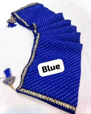 SkyCraftX Self Design Bollywood Georgette Saree(Blue)