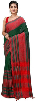 Dutta Textile Self Design Handloom Cotton Silk Saree(Black)